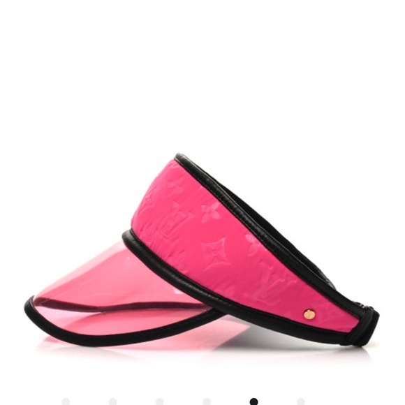 Louis Vuitton Calfskin/Nylon/PVC Monogram Visor in Fuchsia and Black. Like new! - Picture 5 of 10
